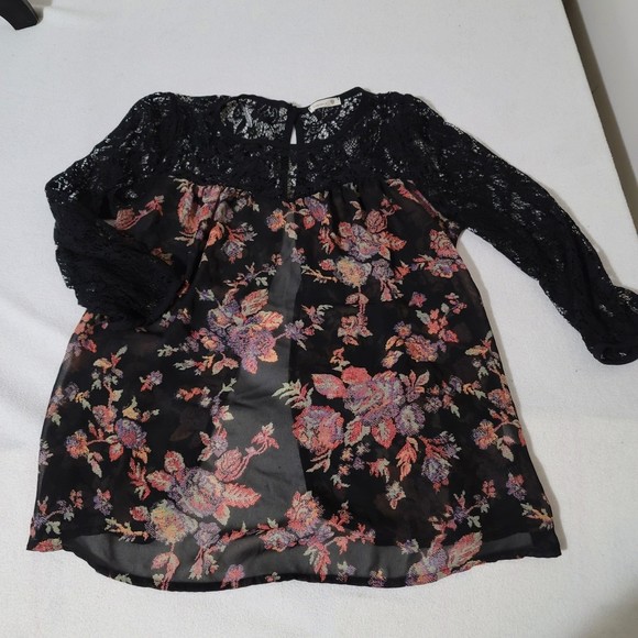 Soprano Floral Lace flowy blouse boho top S - Picture 6 of 11